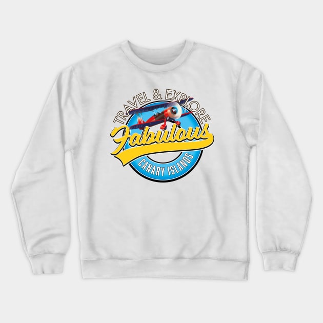 Travel & Explore Fabulous Canary Islands logo Crewneck Sweatshirt by nickemporium1